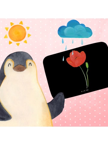 Mr. & Mrs. Panda Duschvorleger Blume Mohnblume ohne Spruch in Schwarz