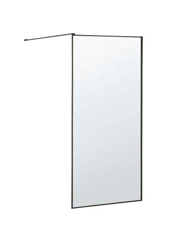Beliani Duschwand WASPAM II in Schwarz/Transparent - (W) 90 x (H) 190 x (L) 90 cm
