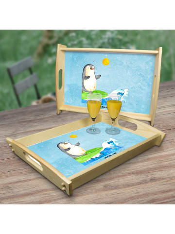 Mr. & Mrs. Panda Tablett Pinguin Surfer ohne Spruch in Eisblau