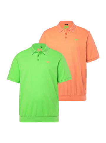 Men Plus Poloshirt in dunkle aprikose