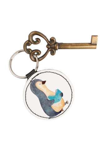 Mr. & Mrs. Panda Anhänger Pinguin Buch ohne Spruch in Weiß