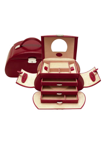 Windrose Merino Schmuckkasten 29.5 cm in rot