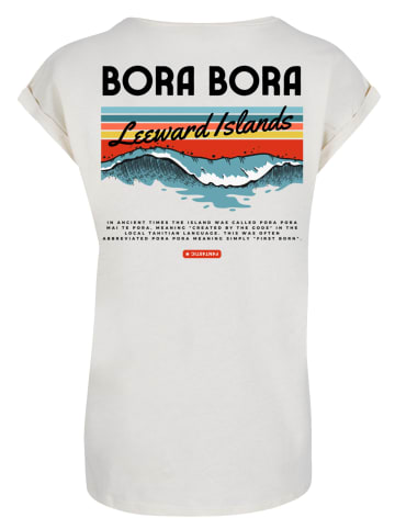 F4NT4STIC Extended Shoulder T Shirt Bora Bora Leewards Island in Whitesand