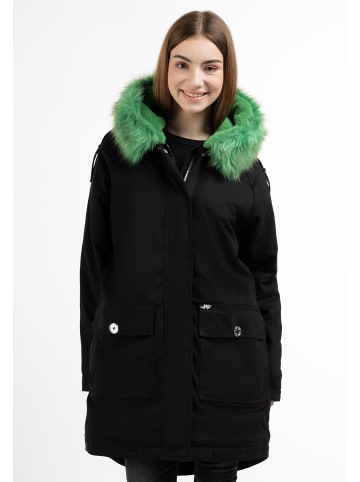 myMo Winterparka in Schwarz Grün