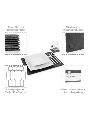 Sänger 8-tlg. Schieferplatten Set Dinner in Grau