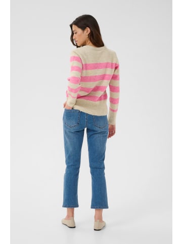 Kaffe Strickpullover KAniel Regular fit in Feather Gray Mel/Pink melange