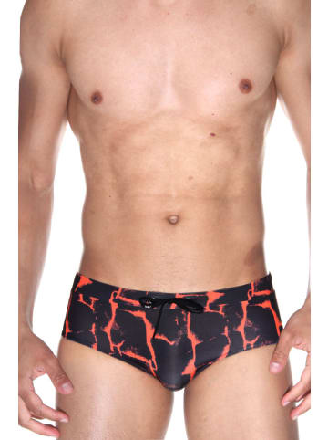 Oboy Badeslip B54 in schwarz/orange