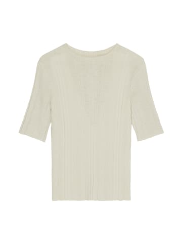 Marc O'Polo Kurzarm-Ripp-Strickpullover in stone grey