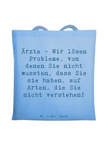 Mr. & Mrs. Panda Umhängebeutel Spruch Arzt Probleme Lösen mit Sp... in Sky Blue