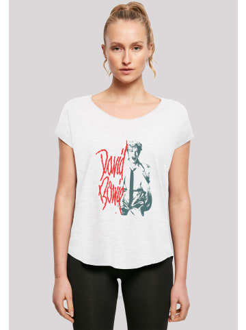 F4NT4STIC Long Cut T-Shirt David Bowie Mono Shout in weiß