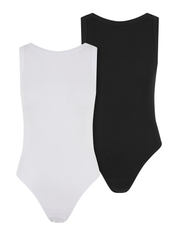 Urban Classics Urban Classics Damen Ladies Rib Tank Body 2-Pack in white+black