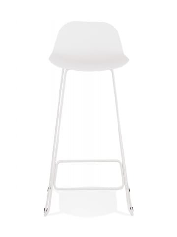 KADIMA DESIGN Barhocker aus Metall und Kunststoff | Moderner Hocker für Bar Küche in Weiß