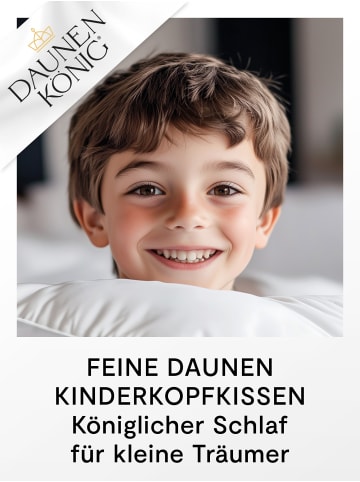 Daunenkönig ROYAL Kinderkopfkissen ''WEICH'' in Weiß
