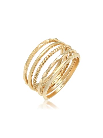 Elli Ring 925 Sterling Silber Geo, Ring Set in Gold