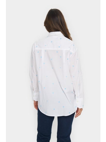 SAINT TROPEZ Langarm - Hemd DianneSZ Oversize fit in Ice Airy Hearts