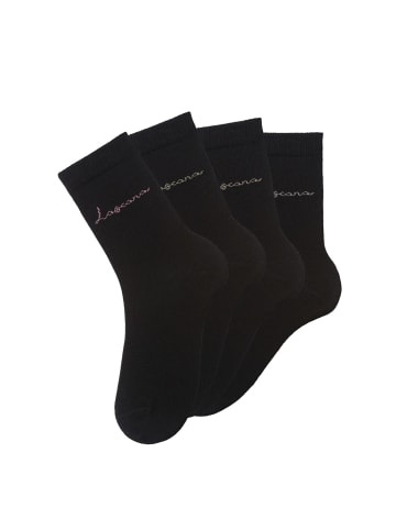 LASCANA Basicsocken in 4x schwarz