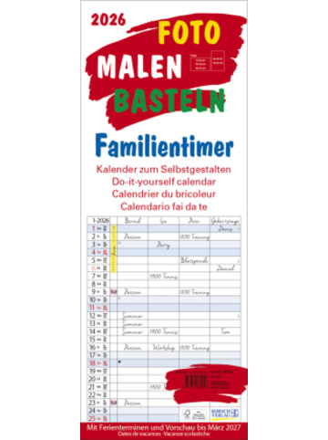 Korsch Kalender - Foto-Malen-Basteln Familientimer 2026