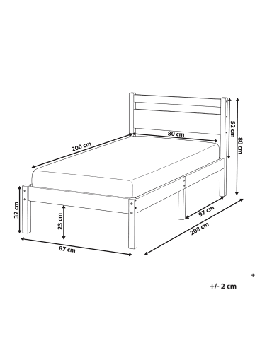 Beliani Kinderbett MERCURER in Braun - (W) 87 x (H) 80 x (L) 208 cm