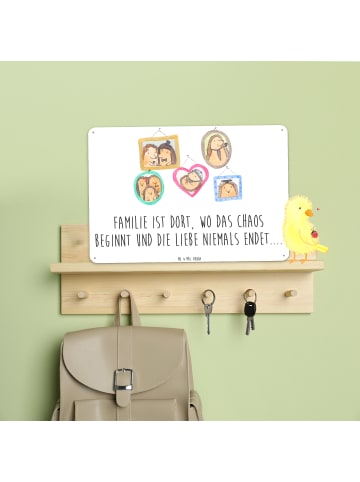 Mr. & Mrs. Panda Schild Igel Familie mit Spruch in Weiß