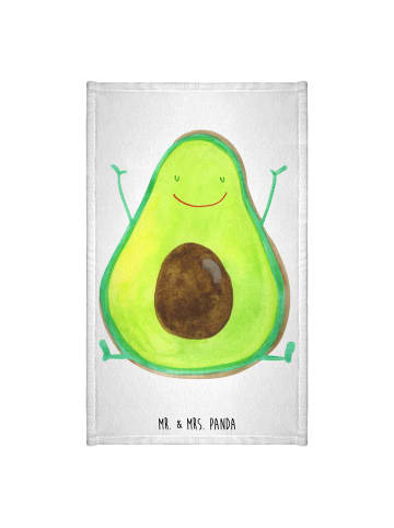 Mr. & Mrs. Panda Gästehandtuch Avocado Glücklich ohne Spruch in Weiß