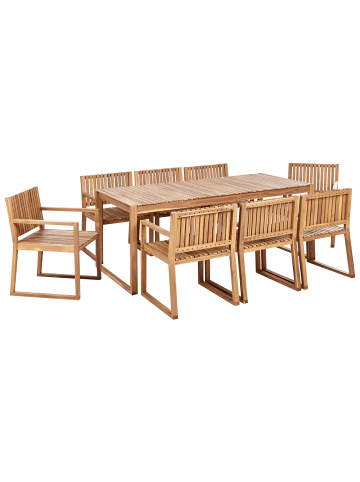 Beliani 9-tlg Gartentisch Set SASSARI II in Braun