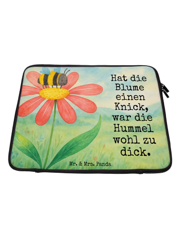 Mr. & Mrs. Panda Laptop Case Hummel Blume Design mit Spruch in Weiß