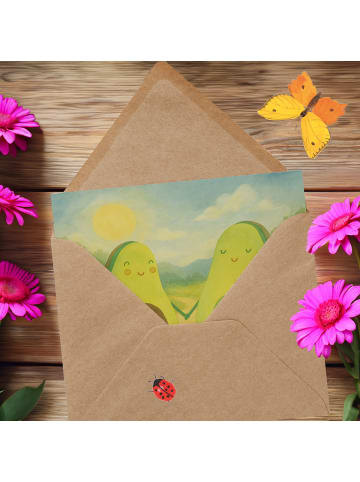 Mr. & Mrs. Panda Einladungskarte Avocado Pärchen Design ohne Spruch in Weiß