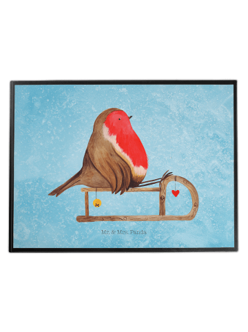 Mr. & Mrs. Panda Tischschutz Rotkehlchen Schlitten ohne Spruch in Eisblau