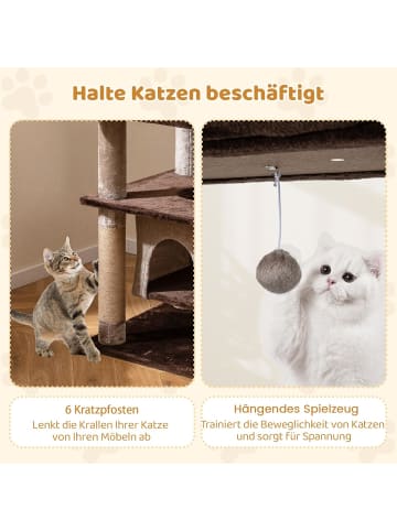 COSTWAY Kratzbaum 148 cm in Braun