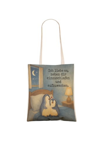 Mr. & Mrs. Panda Einkaufstasche Pinguine Einschlafen Design mit ... in Weiß