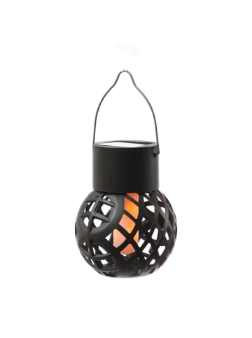 MARELIDA LED Solar Hängeleuchte Feuerball Kugelleuchte Flammeneffekt H: 9cm in schwarz