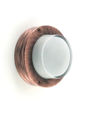 Licht-Erlebnisse Außen Wandlampe Ø 14 x (H)14 cm in Kupfer antik WeißKupfer antik Weiß