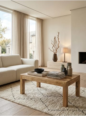 KADIMA DESIGN Couchtisch 110 x 60 x 47 cm Massiv-Holz Mango Natur