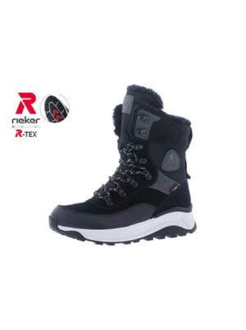 Rieker Evolution Schnürstiefel in schwarz/schwarz/blei