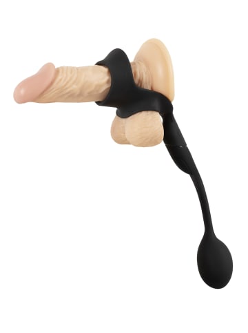 Rebel Analplug mit Hoden-/Penisring Cock Ring with RC Butt Plug in schwarz