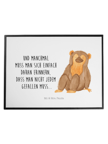 Mr. & Mrs. Panda Schreibtischunterlage Affe mit Spruch in Weiß