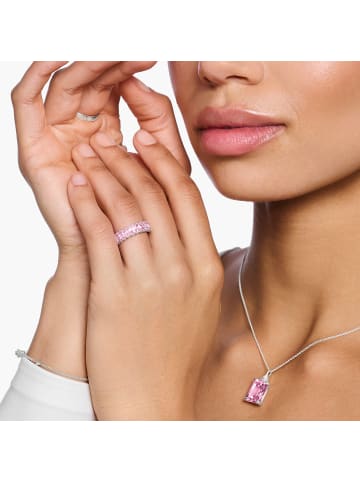 Thomas Sabo Ring Pinke Steine Pavé in silber, pink