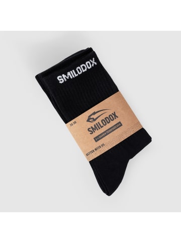 SMILODOX Damen Tennissocken 2er Pack Multicolor in Schwarz