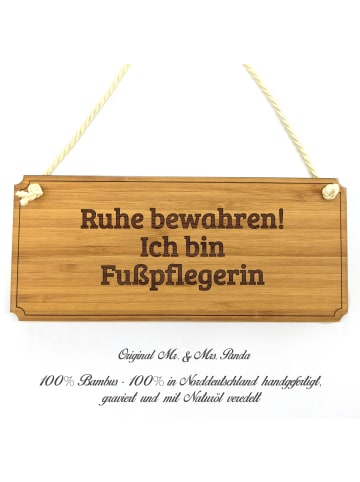 Mr. & Mrs. Panda Türschild Fußpflegerin mit Spruch in Keine Angabe