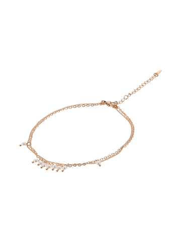 faina Women Anklet in Rose Gold White