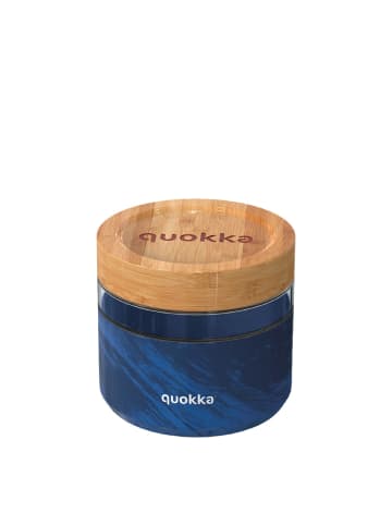 COFI 1453 Glas-Lunchbox mit Bambusdeckel – auslaufsicher, rutschfest, in Dunkelblau