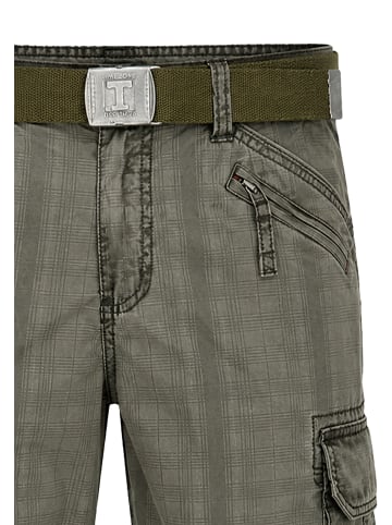Timezone Wadenlange Cargo Shorts Gürtel Reißverschluss in Grün