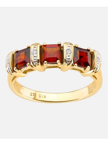 Diamant L'éternel Eternity-Ring aus 375 Gelbgold mit Diamant mit Granat
