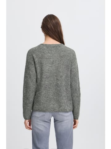 ICHI Strick-Cardigan langarm IHKAMARA Loose fit in Dark grey melange