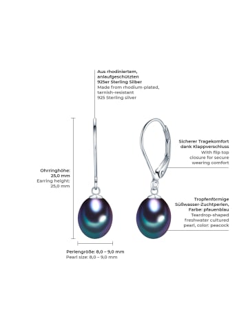 Valero Pearls Perlen-Ohrhänger aus Sterling Silber mit Süßwasser-Zuchtperle in silber