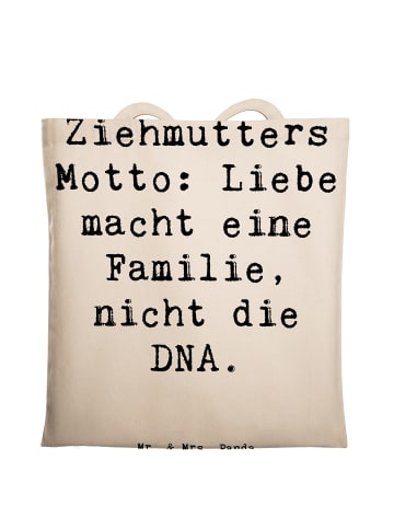 Mr. & Mrs. Panda Tragetasche Ziehmutter Liebe mit Spruch in Creme