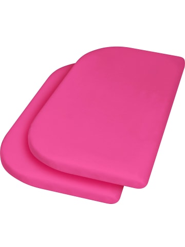 Playshoes Jersey-Spannbettlaken 81x42+10 cm 2er Pack in Pink