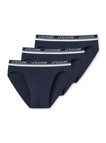 UNCOVER BY SCHIESSER Slip 3er Pack in Dunkelblau