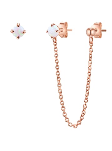 Glanzstücke München Ohrstecker Sterling Silber Opal (synth.) in roségold