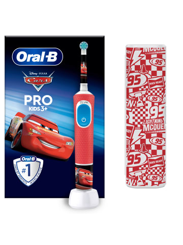 Oral-B Elektrische Kinderzahnbürste "Vitality Pro Kids Cars" + Reiseetui in Rot